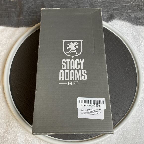 Stacy Adams Swagger Loafers Mens 9M White Slip On Studded Loafers Old Hollywood - Picture 10 of 11